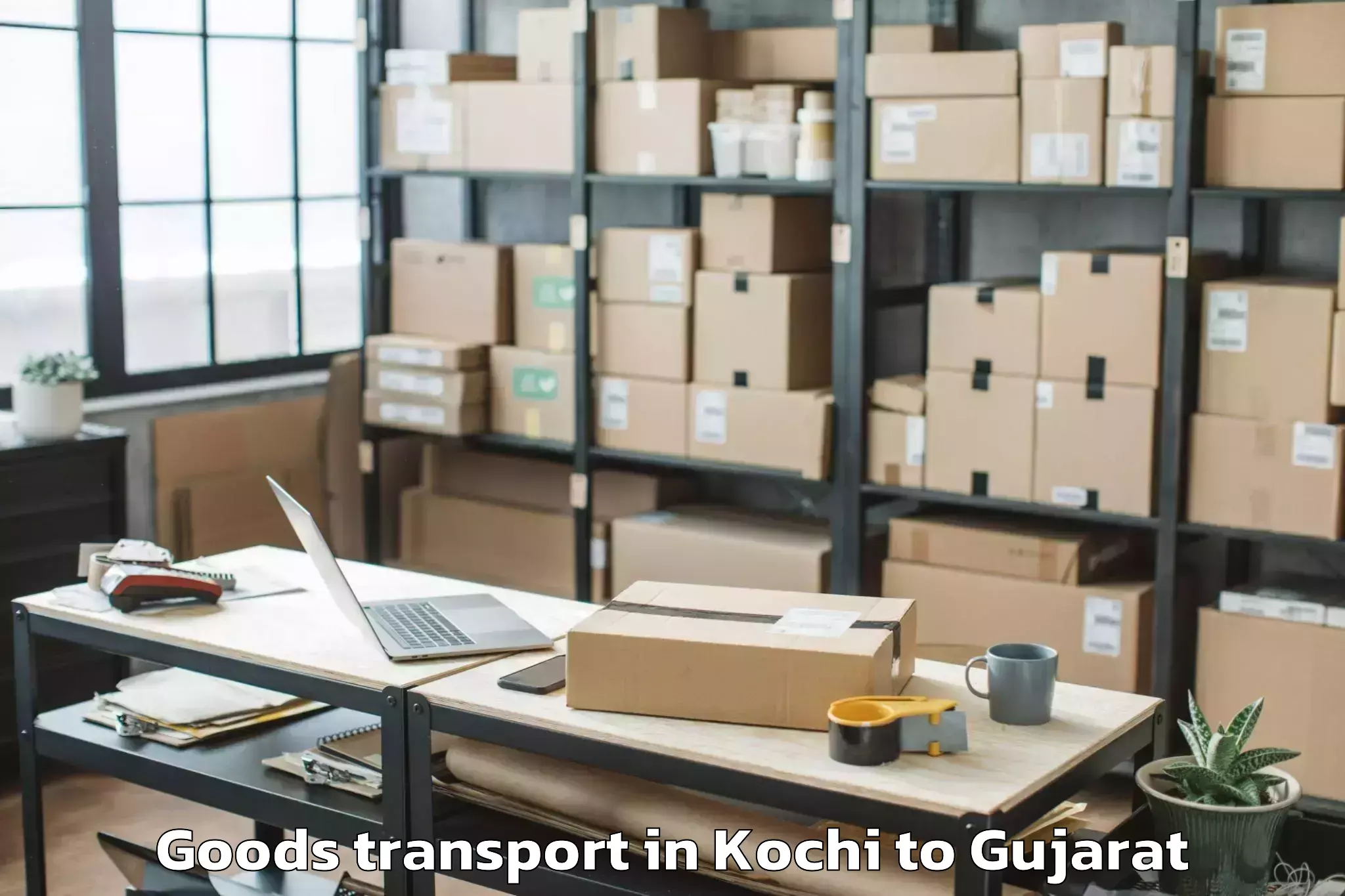 Top Kochi to Chotila Goods Transport Available